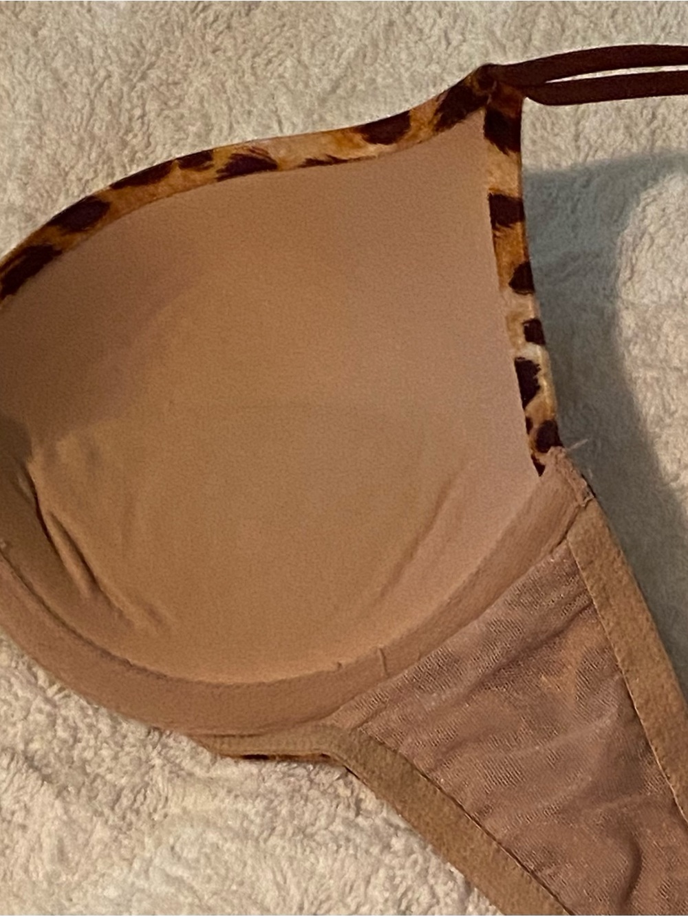 Victoria's Secret Leopard Print Push-Up Padded Underwire Bra Brown & Gold 34B - Picture 9 of 10